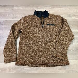 Eddie Bauer Brown Zip Up Sweater Cozy Knit